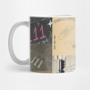 111 angel number aesthetic collage Mug